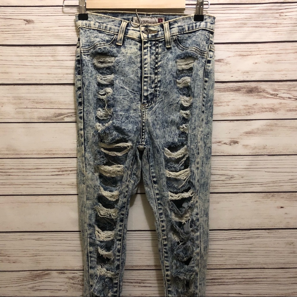 GJG Distressed Skinny Jeans Size 3 - Picture 1 of 5